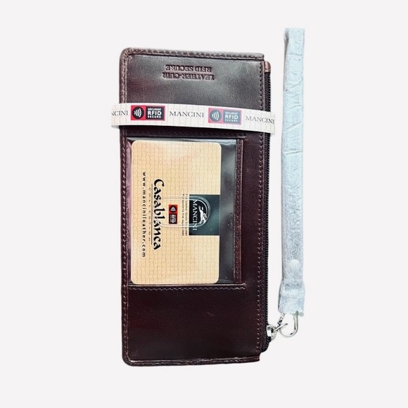 MANCINI Casablanca RFID Leather Wallet Wristlet New In Box - Picture 4 of 5